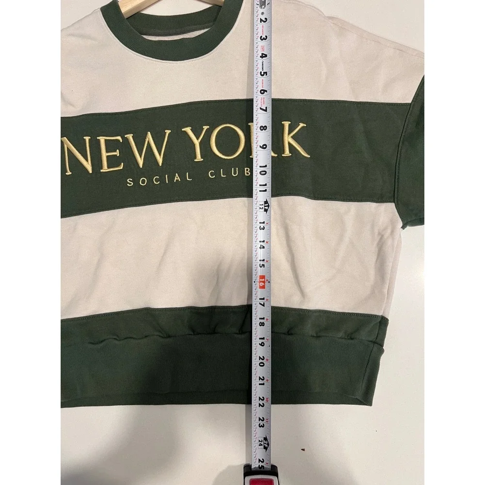 Abercrombie & Fitch Sweatshirt Womens Medium Green New York Social Club Pullover - Picture 8 of 8